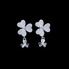 Exquisite Women Jewelry 925 Sterling Silver Stud Earrings Small Snowflake Shaped