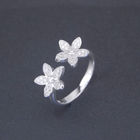 925 Charm Silver Cubic Zirconia Rings / Pentagram Shape Five Point Star Ring Jewelry