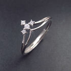 Free Opening Size Silver Cubic Zirconia Rings 925 Sterling Silver Blank Design