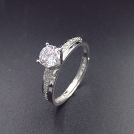 S925 H&A Elegant Engagement Ring Shining Zircon For Wedding Bridal
